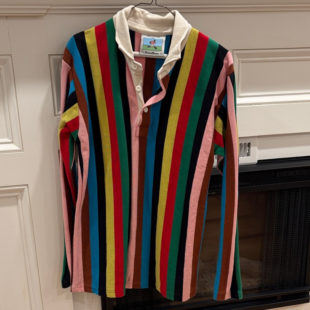 Rowing Blazers Multicolor Vertical Stripe Polo Rugby